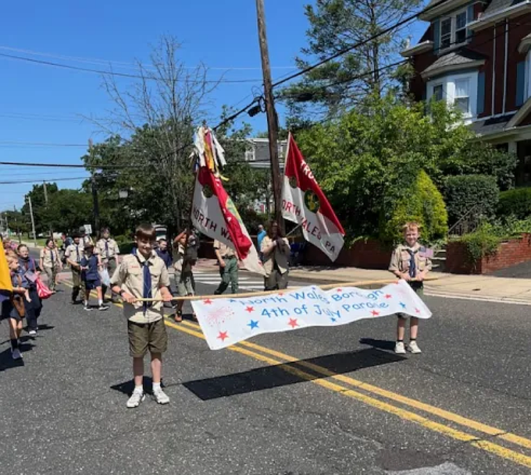 Residents, businesses and groups came out in patriotic style to celebrate the nation’s 249th birthday with a parade and picnic in the park on Friday, July 4, 2025. (Photo courtesy North Wales Borough and NWCPA)