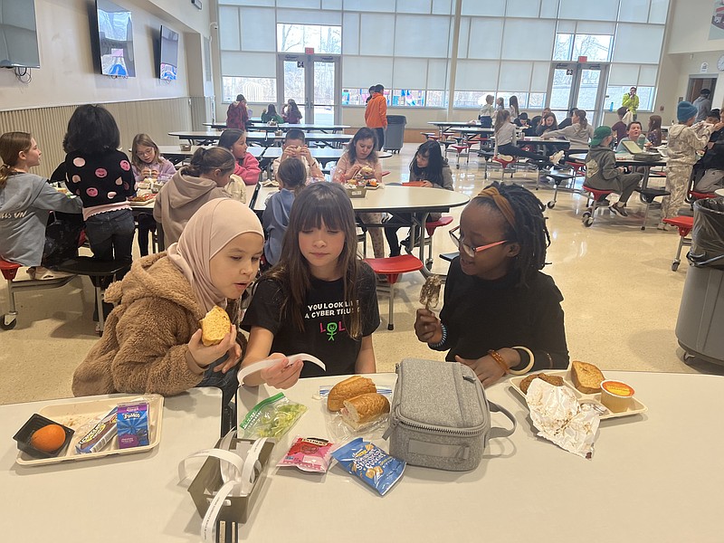 Crooked Billet students use conversation starter questions at lunch to learn about their classmates. (Source: Hatboro-Horsham School District)