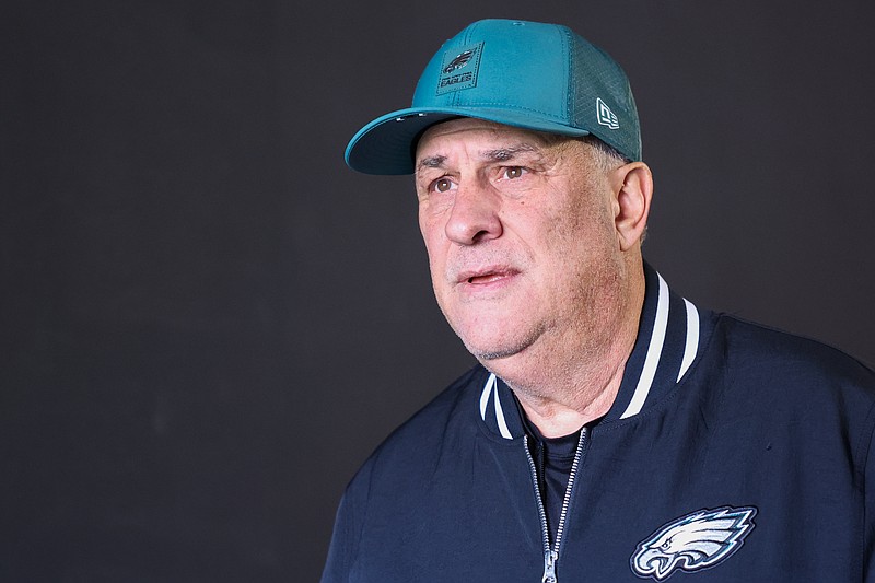 Dec 14, 2025; Philadelphia, Pennsylvania, USA; Philadelphia Eagles defensive coordinator Vic Fangio walks onto the field before the game against the Las Vegas Raiders at Lincoln Financial Field. Mandatory Credit: Bill Streicher-Imagn Images