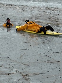 Joint ice rescue exercises