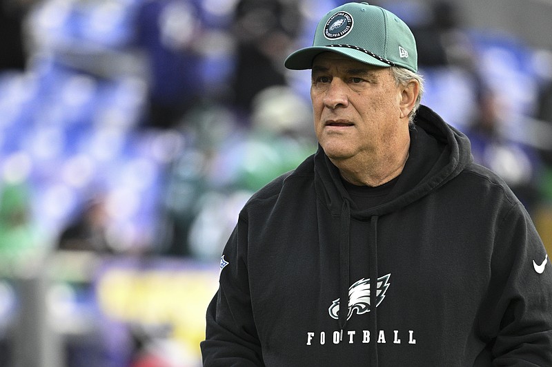 Dec 1, 2024; Baltimore, Maryland, USA;  Philadelphia Eagles defensive coordinator Vic Fangio on the field before the game  against the Baltimore Ravens at M&T Bank Stadium. Mandatory Credit: Tommy Gilligan-Imagn Images