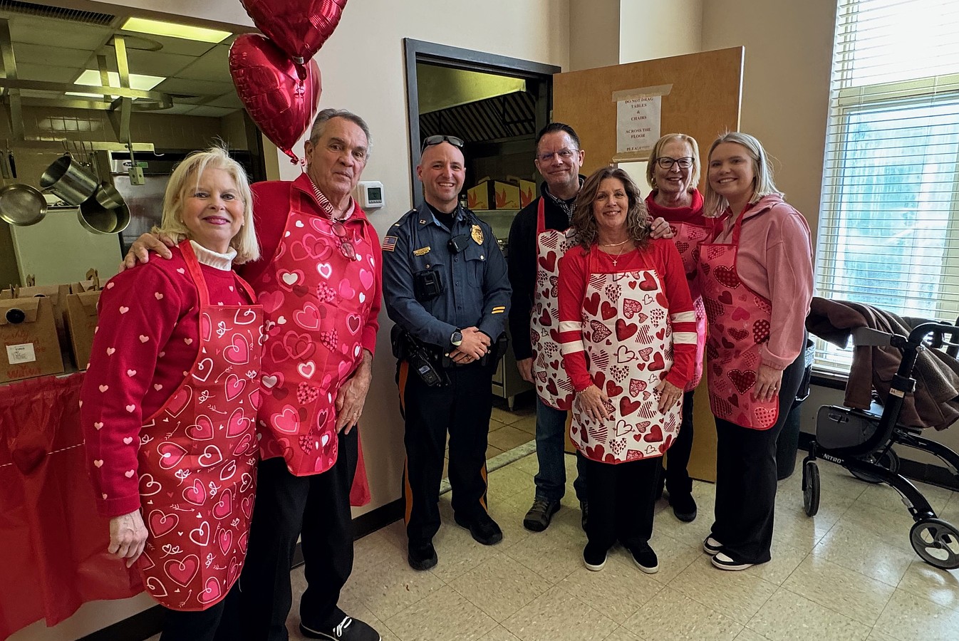 From left, luncheon hosts Angel and Jerome DiPentino, Lt. Nick Rettino, and staffers Justin and Staci Marino, Kathy Mazur and Lexi Schoen.