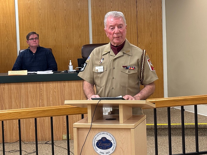 Veteran Ed Dixon addresses the Longport Board of Commissioners