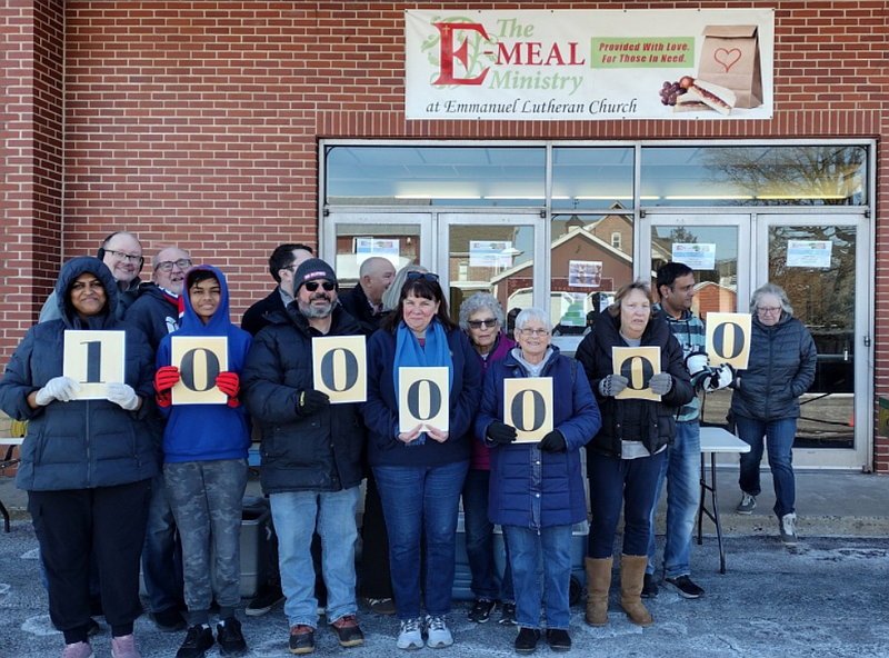 The Emmanuel Evangelical Lutheran Church in Souderton’s E-Meal Ministry food program surpassed the one meals mark in late January. (Courtesy of Emmanuel Evangelical Lutheran Church)