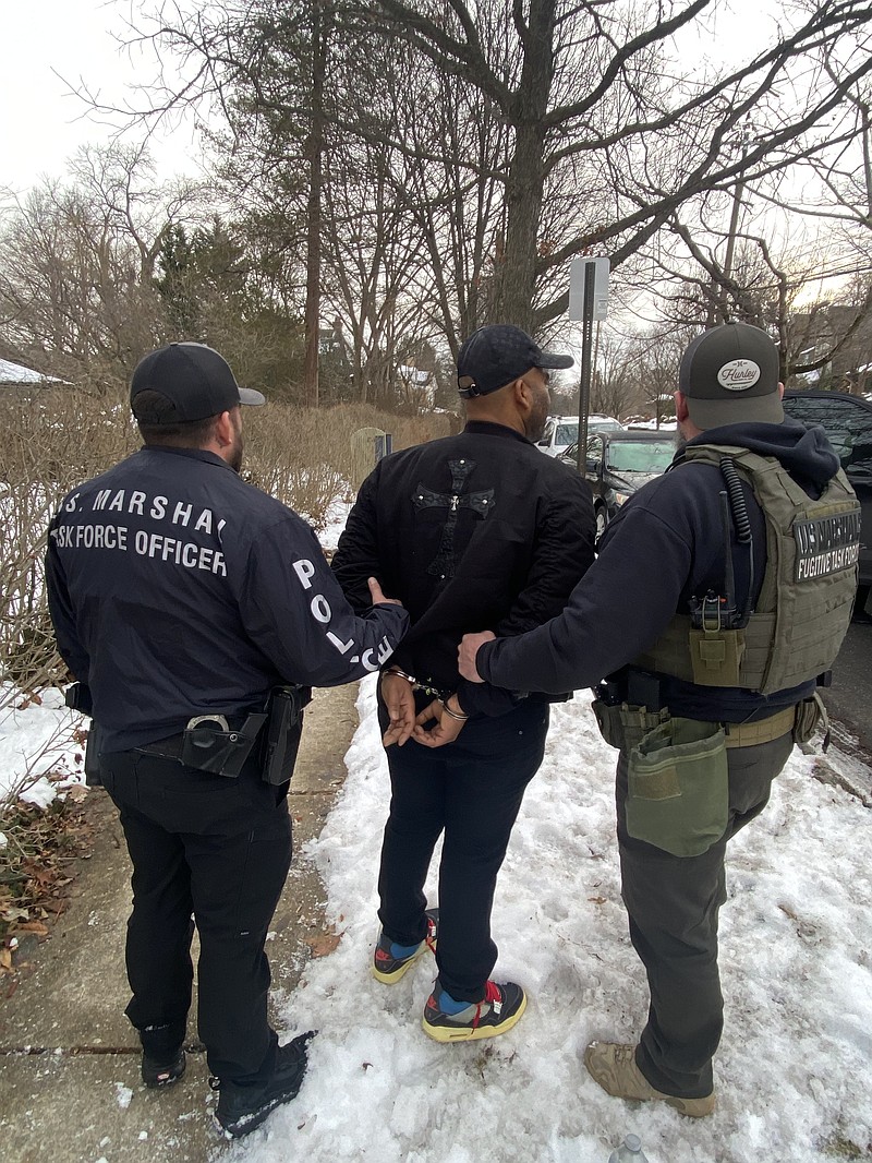 The arrest was made with multiple entities working together, including the U.S. Marshals, ICE, and state and local police. (Image courtesy of U.S. Marshals)