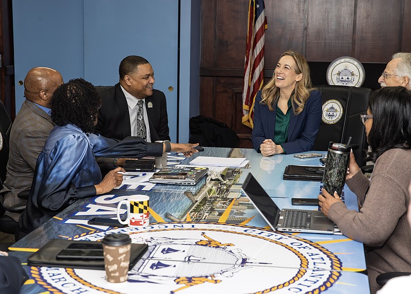 Atlantic City Mayor Marty Small and Gov. Mikie Sherrill met Tuesday. (Edward Lea/City of Atlantic City)