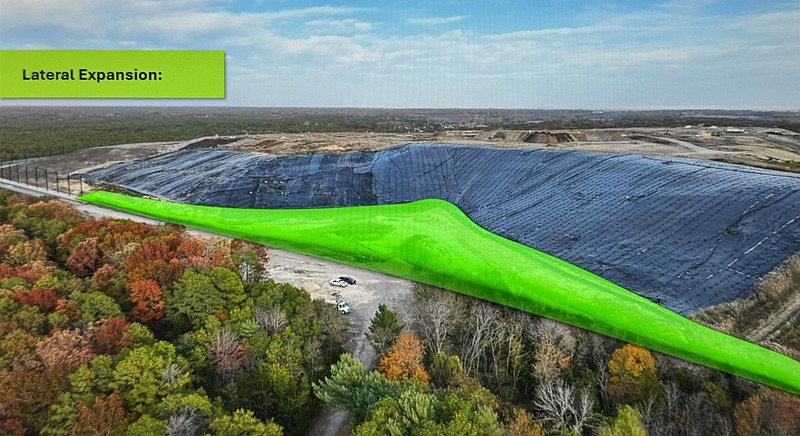 ACUA landfill expansion area in green