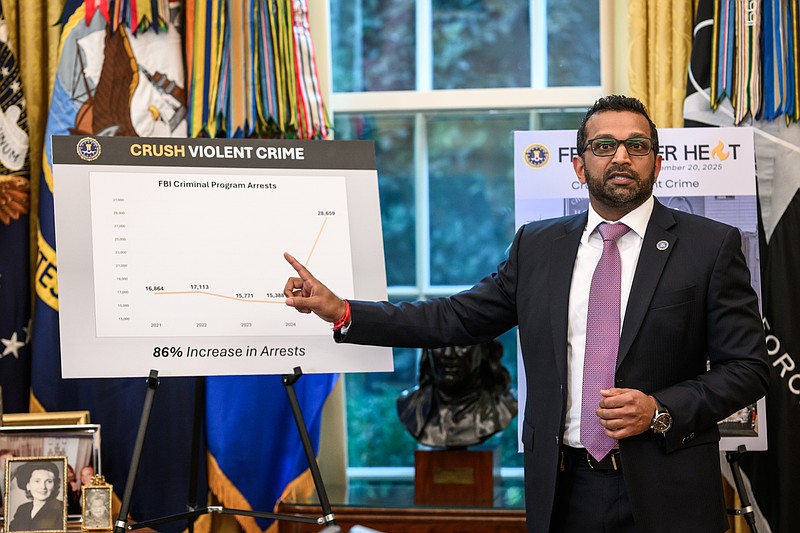 President Donald Trump participates in a press conference with FBI Director Kash Patel, Attorney General Pam Bondi, and Deputy Attorney General Todd Blanche, Wednesday, October 15, 2025, in the Oval Office. (Official White House Photo by Molly Riley)
