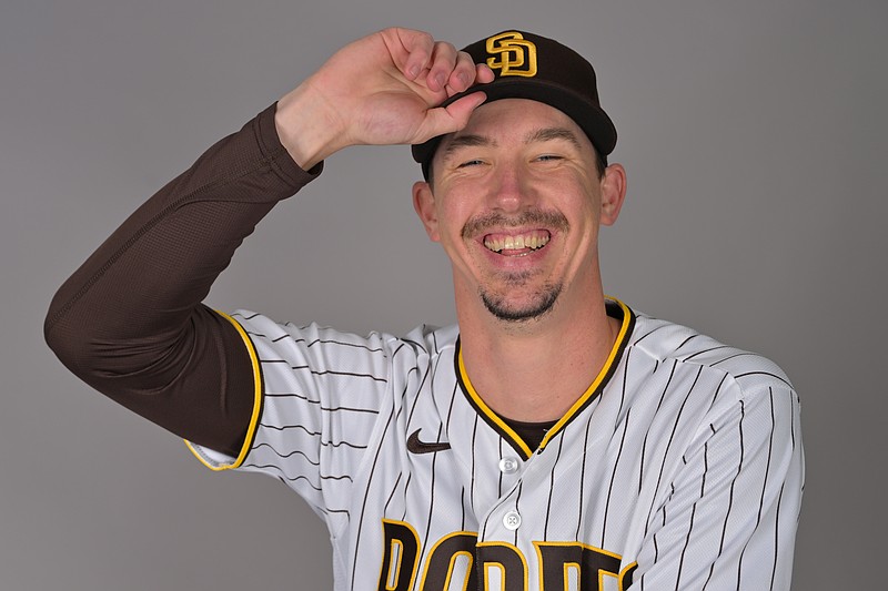 Feb 18, 2026; Peoria, AZ, USA;    San Diego Padres pitcher Walker Buehler (21) during spring training photo day. Mandatory Credit: Jayne Kamin-Oncea-Imagn Images