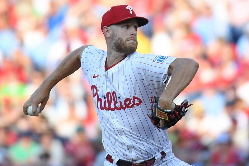 Jul 21, 2025; Philadelphia, Pennsylvania, USA; Philadelphia Phillies pitcher Zack Wheeler (45) throws a pitch during the second inning against the Boston Red Sox at Citizens Bank Park. Mandatory Credit: Eric Hartline-Imagn Images