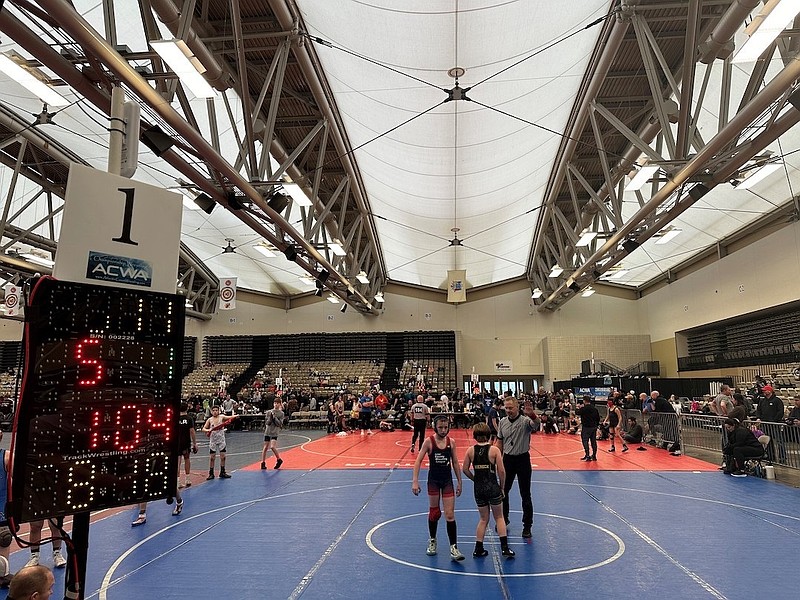 The wrestling action unfolds at the Wildwoods Convention Center. (Photo courtesy of Greater Wildwoods Tourism Improvement and Development Authority)