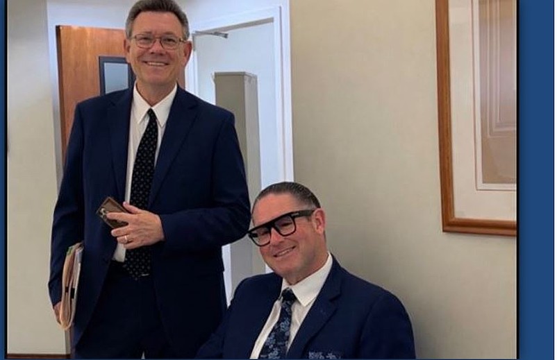 David Stefankiewicz, standing, with his attorney James Leonard Jr.