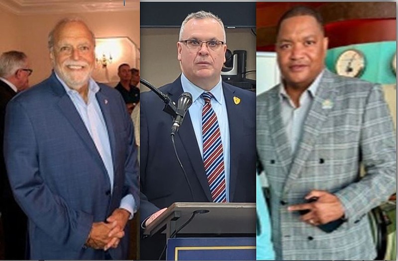 William Reynolds, center, names Atlantic County Executive Dennis Levinson, left, and Atlantic City Mayor Marty Small in a tort claim notice of intent to file suit.