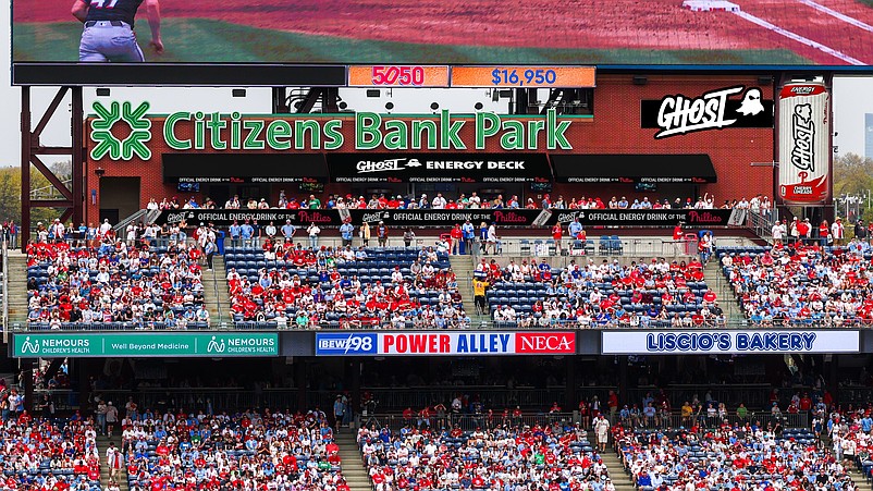 A rendering of GHOST Energy Deck at Citizens Bank Park, which will replace Harry the K's. (Credit: Philadelphia Phillies)