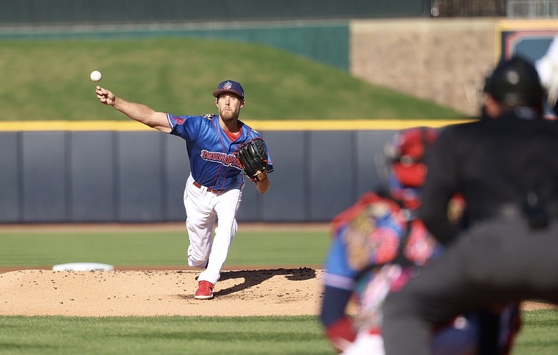 Zack Wheeler throws a pitch in a rehab start for the Lehigh Valley IronPigs on Saturday March 28, 2026. (Credit: Cheryl Pursell)