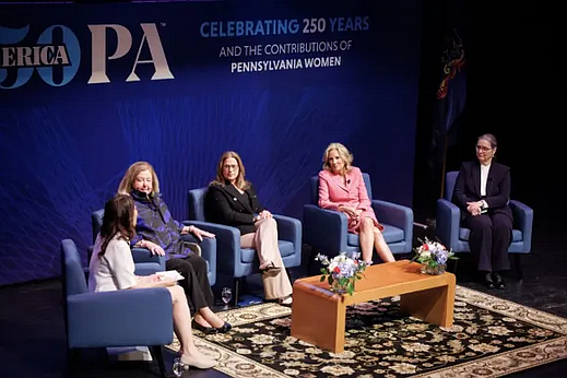 Former First Lady Michele Ridge, First Lady Lori Shapiro, former First Lady Frances Wolf and former U.S. First and Second Lady Jill Biden. (Credit: Commonwealth Media Services)