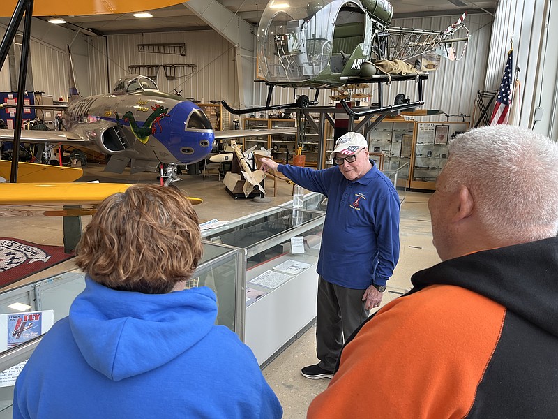 Tom Doerr leads a tour at the Wings of Freedom Museum.