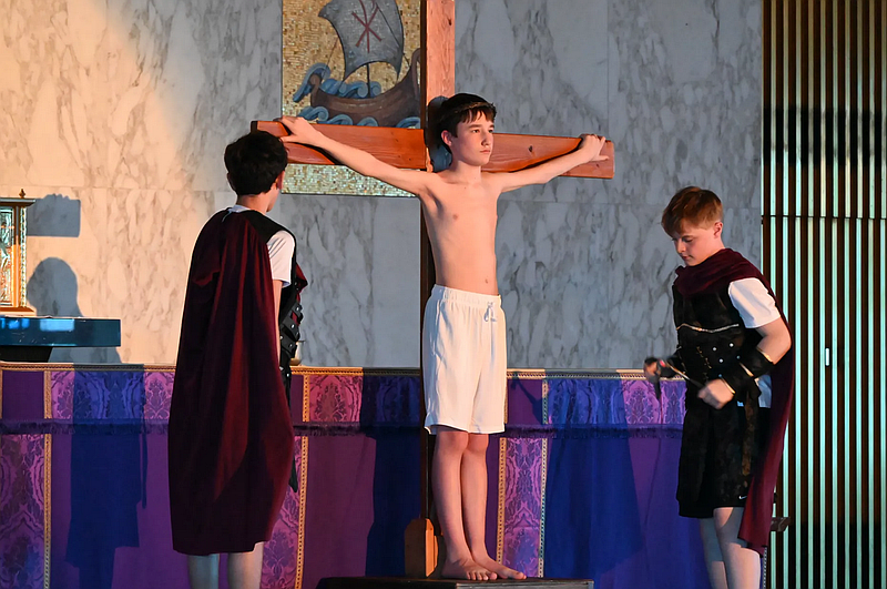 Mater Dei Catholic School students took part in a reenactment of the Passion on Tuesday, March 31, 2026. (Credit: All photos by Mater Dei Catholic School)