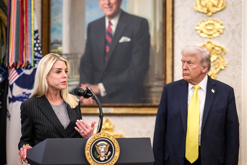 President Donald Trump participates in a press conference with FBI Director Kash Patel, Attorney General Pam Bondi, and Deputy Attorney General Todd Blanche, Wednesday, October 15, 2025, in the Oval Office. (Official White House Photo by Molly Riley)