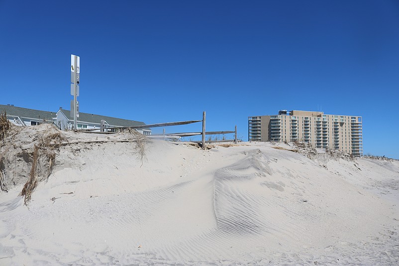 Beach replenishment will also repair dune erosion, like what has occurred here at Fifth Street in the north end of Ocean City.