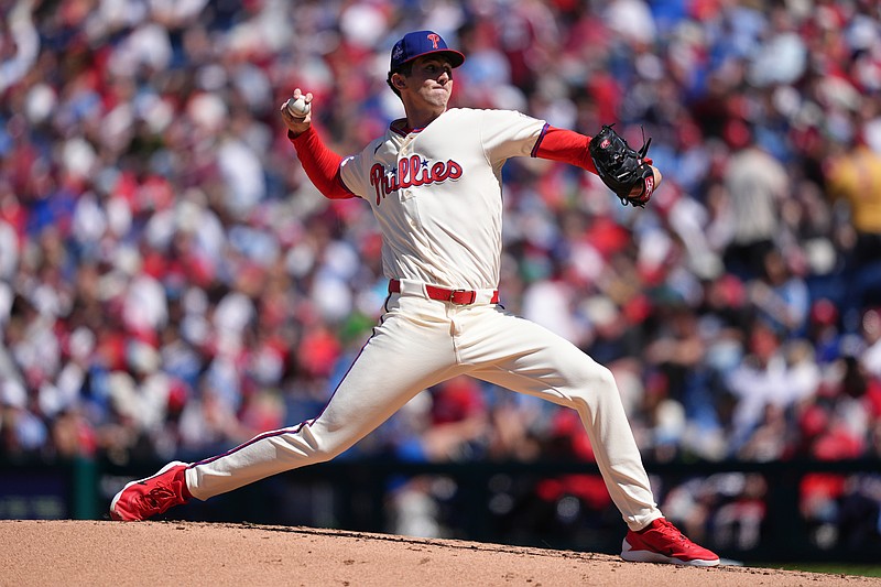 Apr 12, 2026; Philadelphia, Pennsylvania, USA; Philadelphia Phillies starting pitcher Andrew Painter (24) throws a pitch against the Arizona Diamondbacks in the third inning at Citizens Bank Park. Mandatory Credit: Kyle Ross-Imagn Images