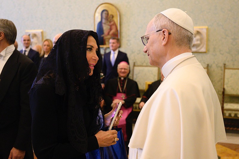 Phyllis Lacca with Pope Leo XIV