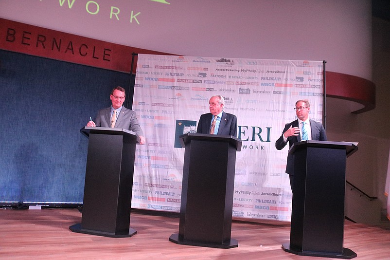 From left, Mayor Jay Gillian, Councilman Keith Hartzell and Council Vice President Pete Madden debate each other heading into the May 12 mayoral election.
