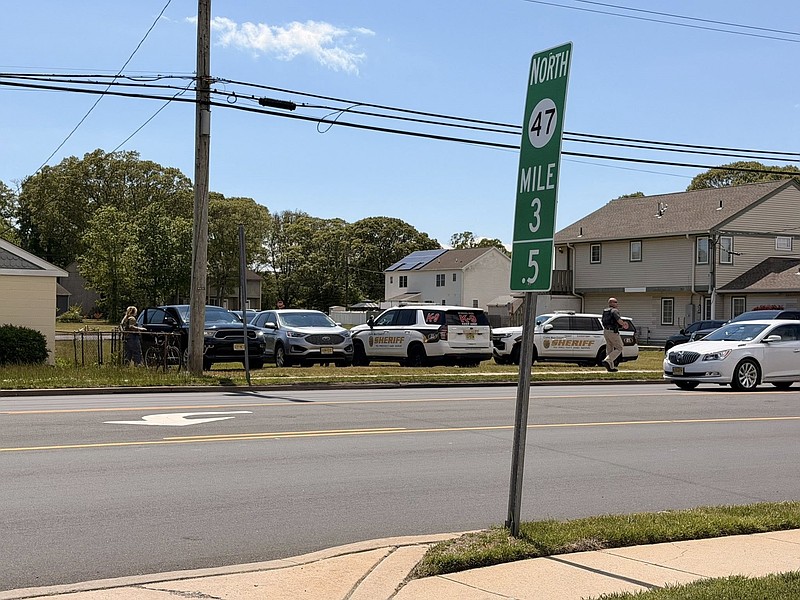 Police respond to the shooting at Simpson's Motel in the Rio Grande section of Middle Township. (Facebook photo courtesy of Dansdroneshots609)