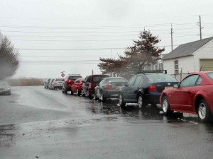 Cars line the streets at any high point in Merion Park during a nor'easter like the one Ocean City experienced on Thursday, Feb. 13.