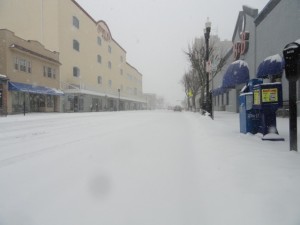 A January 2014 storm covers downtown Ocean City streets with snow. Ocean City schools were closed on five different days in 2014 due to snow.