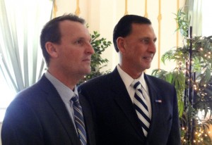 Ocean City Mayor Jay Gillian and U.S. Rep. Frank LoBiondo on Thursday at the Ocean City Regional Chamber of Commerce membership meeting.