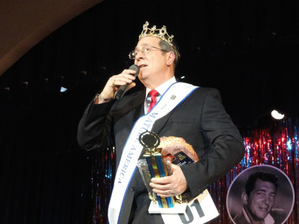 Frank Faralli Jr., 61, of Cape May Court House, is crowned the first Mr. Mature America, after the inaugural pageant March 22, 2014 on the Ocean City Music Pier.