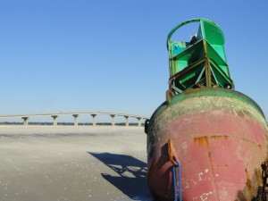 The rests on the beach at the north end of Ocean City, NJ, near the Ocean City-Longport Bridge.