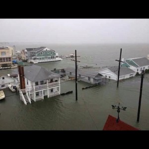 10th Street and the bay during Superstorm Sandy on Oct. 29, 2012. Photo credit: Sam Lavner