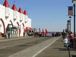 Start of the HERO Walk at Sixth Street and Boardwalk in Ocean City, NJ.