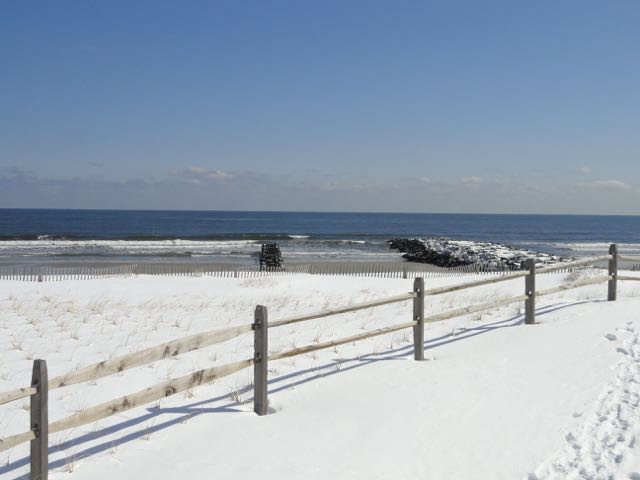 The beach at First Street on Friday.