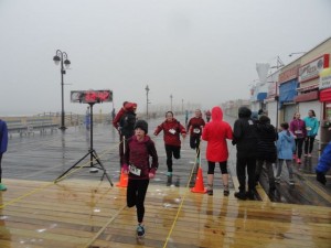 Heavy rain, a steady ocean breeze and cold March air didn't stop hundreds of runners from participating in a Pi Day Run on Saturday on the Ocean City Boardwalk.