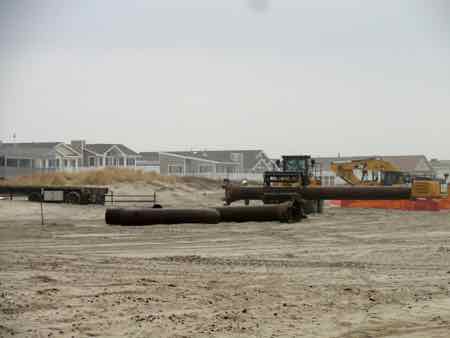 Beach replenishment in Ocean City, NJ