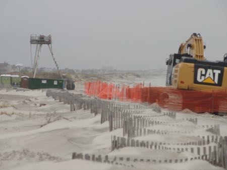 Beach replenishment in Ocean City, NJ