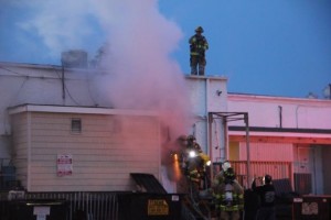 Ocean City Boardwalk Fire firefighters on roof