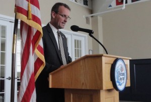 Ocean City Mayor Jay Gillian addresses the Ocean City Regional Chamber of Commerce on Thursday, June 11, 2015.