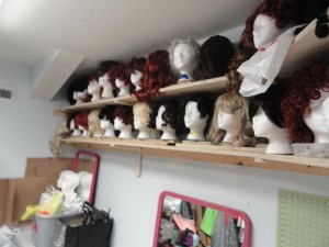 Second-floor wigs and costumes at the Ocean City Theatre Company.