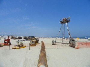 Beach replenishment project 2015 Ocean City NJ restart at 52nd Street