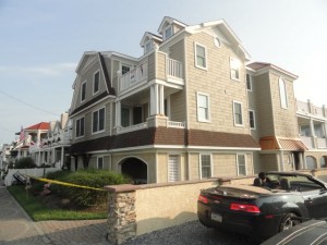 Firefighters rescued five from a third-floor deck.