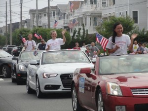 Miss Night in Venice contestants appeared near the front of the lineup in the South Ocean City Improvement Association Bike Parade on Saturday.