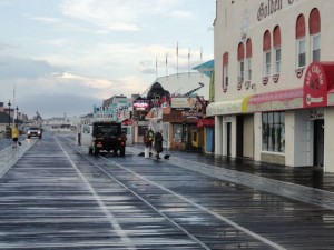 Lightning strike at Golden Galleon in Ocean City, NJ, on the boardwalk