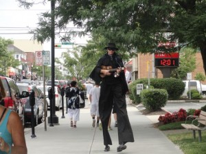 Entertainers stroll Asbury Avenue during one of the Fantastic Tuesday promotions.