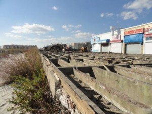 Boardwalk decking is removed starting at Plaza Place (between Sixth Street and Seventh Street) as of Nov. 13, 2015.