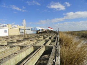 Boardwalk travelers are being detoured around the area between Sixth Street and Eighth Street.