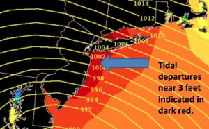 The National Weather Service predicts tides across much of the Jersey Shore that could be three feet above an already high new moon tide on Friday and Saturday.